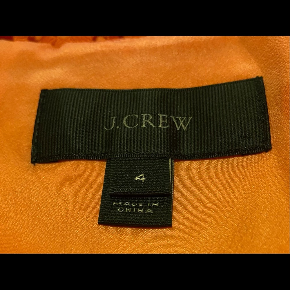 J. Crew Orange Daisy Lace Midi Dress Size 4 - Picture 7 of 9